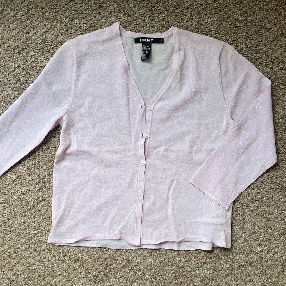 DKNY Shimmer Lilac Cardigan